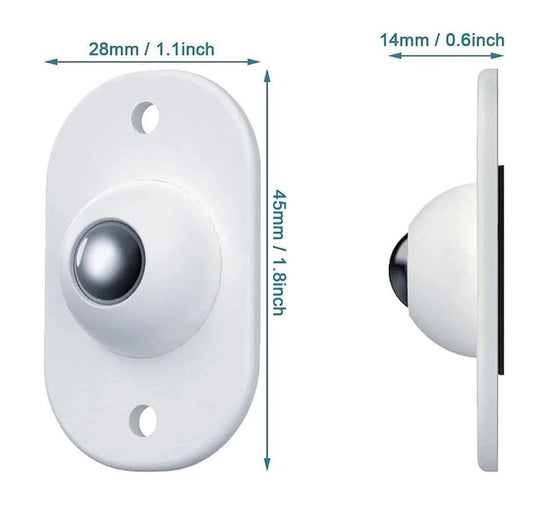Self Adhesive Mini Swivel Casters Wheels 4 Pc (Pack of 1)