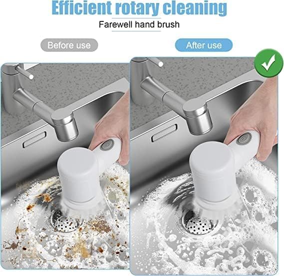 Electric spin scrubber 360 rotating bathroom cleaning brush