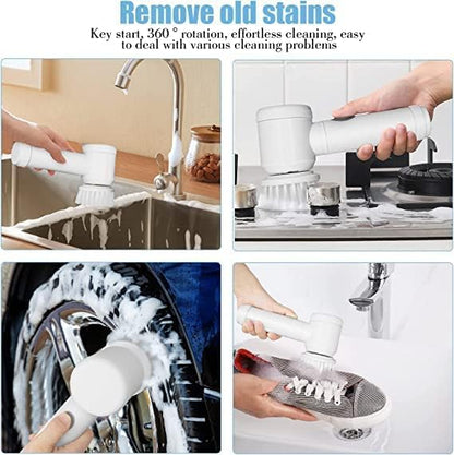Electric spin scrubber 360 rotating bathroom cleaning brush