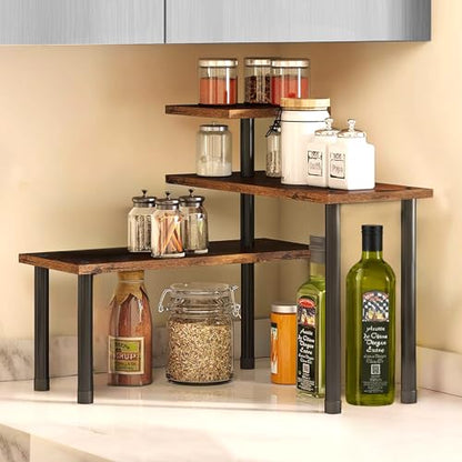 3-Tier Rotating Spice Rack Organizer - 360� Turntable for Kitchen Counter