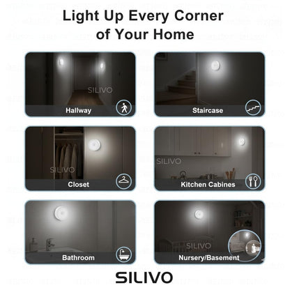 Motion Sensor LED Lamp USB Rechargeable Night Light (Pack of 1) - Wireless Magnetic Stick On Light for Cabinet, Wardrobe, Closet, Kitchen, Bedroom, Stairs, Hallway, Under Cabinet Lighting