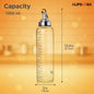 FLIPSUTRA By Milton Glide Oil Dispenser For Kitchen | Leak-Proof & BPA-Free | Food-Safe High Borosilicate Glass | Non-Porous with Capacity Indicator | Durable & Stylish Kitchen Accessory, 1000 ml