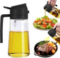 Glass Oil Sprayer & Dispenser Bottle – 500ml, 2-in-1, Matte Black