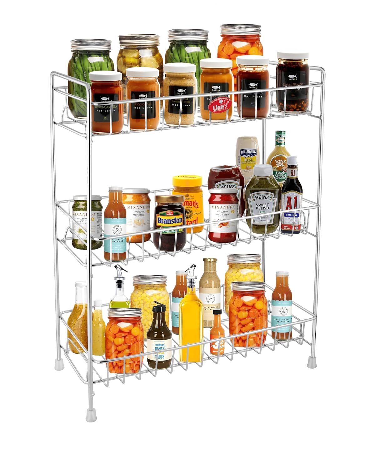 3-Tier Rotating Spice Rack Organizer - 360� Turntable for Kitchen Counter