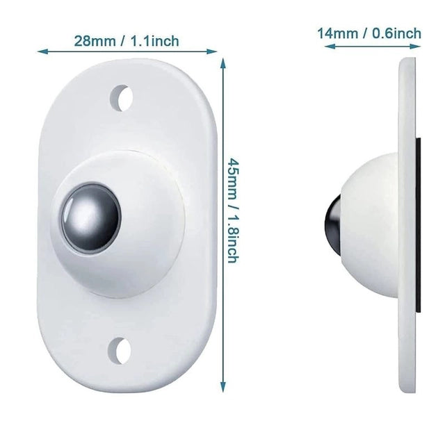 Self Adhesive Mini Swivel Casters Wheels 4 Pc (Pack of 1)