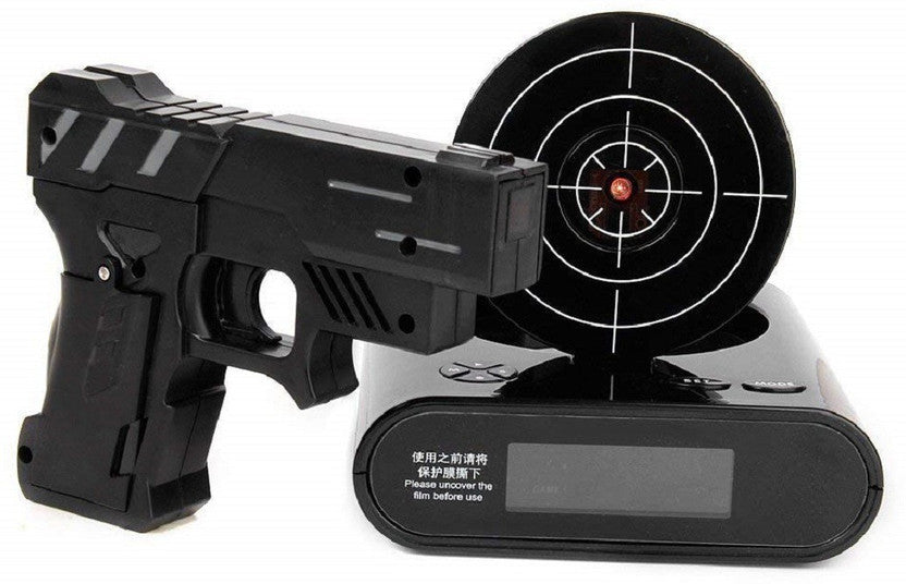 Gun Shape Laser Alarm Clock Infrared Shooter
