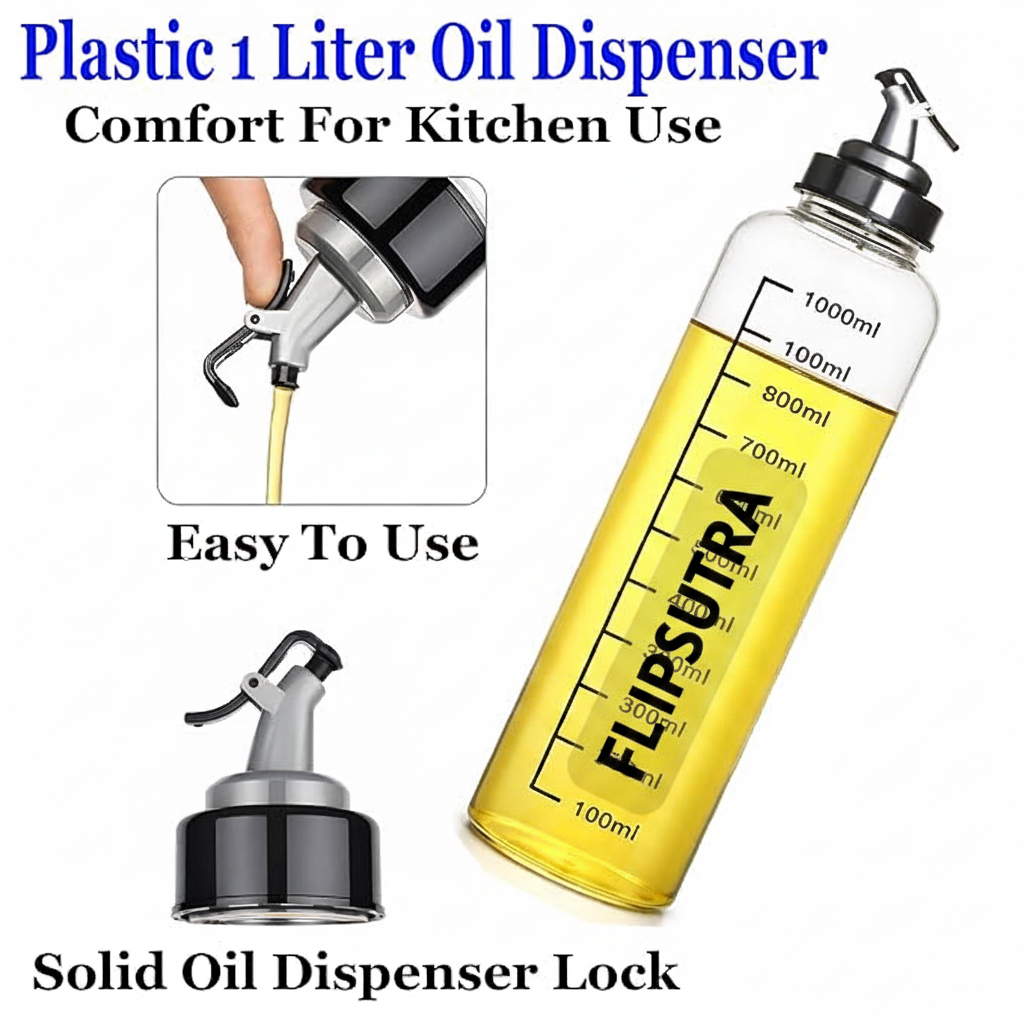 Auto Flip Cooking Oil Bottle, 500ML Olive Oil Bottle Dispenser for Kitchen
