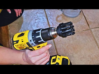 Drill brush power scrubber demo
