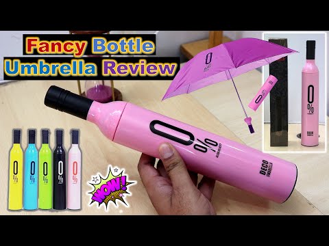 Folding portable bottle umbrella review and test