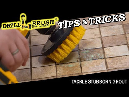Cleaning grout, tile and flooring with drill brush